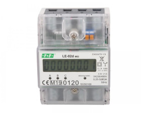 Licznik energii elektrycznej 3-fazowy zgodność z MID 63A 230/400V z wyświetlaczem LCD LE-02D