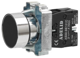 Przycisk sterowniczy czarny 1xNO 10A IP54 metal AS22-BA21