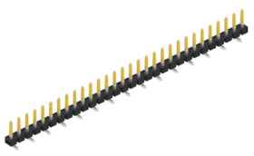 Pin header, 30 pole, pitch 2.54 mm, angled, black, SLLP5SMD05130S