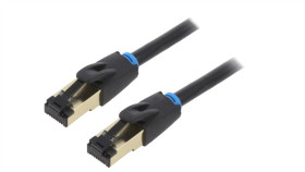 Ikbbg Patch Cord S/Ftp Cat 8 Linka Ofc Pvc Czarny 1,5M Żyły: 8