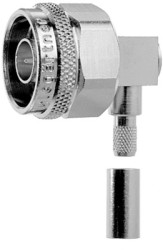 N plug 50 Ω, RG-213/U, solder/crimp connection, angled, 100023899