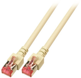 Patch cable, RJ45 plug, straight to RJ45 plug, straight, Cat 6, S/FTP, LSZH, 0.25 m, gray, K5510.0,25