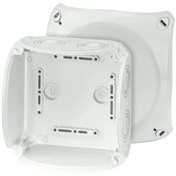 Puszka instalacyjna KF 0600 G natynkowa bez zacisków z linką łączącą pokrywę z podstawą 130x130x77mm hermetyczna IP66 szara HENS