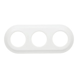 Ramka potrójna owalna ceramiczna biała Ceramic Loft