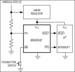 6-Pin µP Reset Circuit with Power-Fail Comparator