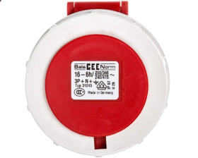 Gniazdo przenośne 16A 5P 400V 6h IP67 QUICK-CONNECT TE Plus z zintegrowanym zadławieniem MULTI-GRIP 31243