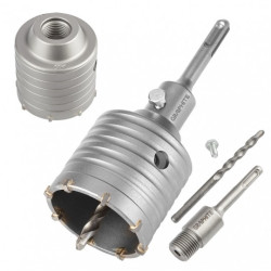 Otwornica Widiowa 65x50mm SDS+ z wiertłem pilotującym do cegły, betonu, murów i ścian GRAPHITE 55H321