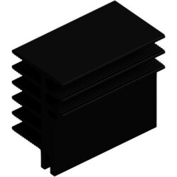 Extruded heatsink, (L x W x H) 50 x 30 x 45 mm, 5.7 to 2.2 K/W, black anodized, SK 481 50 SA