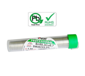 Solder Wire Sn99.3Cu0.7 SW26/2.2% Ø1.00 14g Vial