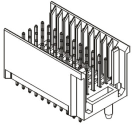 Złącze typu Backplane har-bus HM Series 2mm Pitch 55-pinowe 5-rzędowe Męski, Wtłaczane Terminal, 1A HARTING