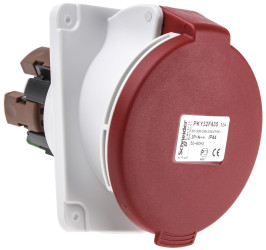 Złącze przemysłowe - zasilające 32A Gniazdo 415 V 3P + N + E Żeński Schneider Electric Czerwony Montaż na panelu IP44