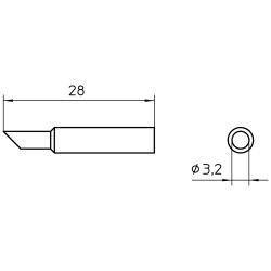 Weller T0054488699 XNT CC 45&#xB0; Solder Tip Sloped 3.2mm