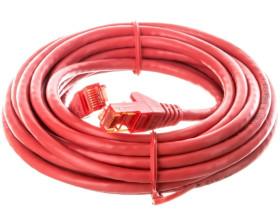 Kabel krosowy patchcord U/UTP kat.6 CCA czerwony 5m 68421