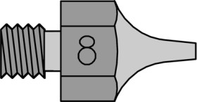 Vacuum nozzle, round shape, Ø 1.5 mm, (L) 18 mm, DS 118