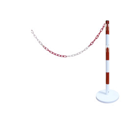 Słupek długość taśmy 2m Słupek odgradzający Ø 50mm wysokość bariery 1000mm Red, White