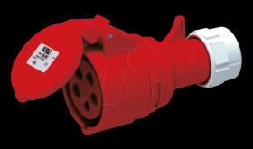 225-6 CEE coupling, 400 V, 32 A, red