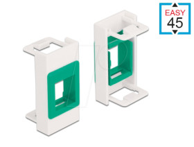 81356 Easy 45 Module Keystone Holder 22.5 x 45 mm, white / green