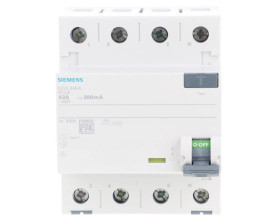 Wyłącznik różnicowoprądowy 4P 63A 0,3A Typ A 300mA 400V SENTRON 5SV3646-6