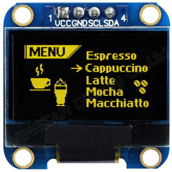 Winstar WEA012864DLPP3N00003 OLED COG 128x64 0.96&quot; Yellow on PCB I2C
