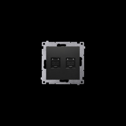 Gniazdo komputerowe RJ45 kat. 6 podwójne D62.01/49 czarny mat Kontakt-Simon 54