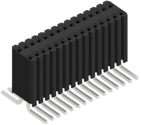 Socket header, 30 pole, pitch 1.27 mm, angled, BLM2SMD30Z