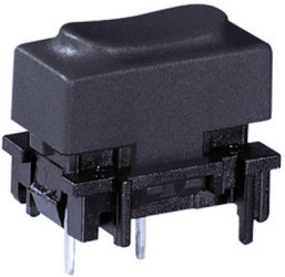 Short-stroke pushbutton, 1 Form A (N/O), 100 mA/28 V, unlit , actuator (dark gray, L 11.5 mm), 0.7 N, THT, 6450.0003