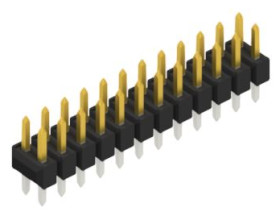 Pin header, 24 pole, pitch 2.54 mm, straight, black, 10054940