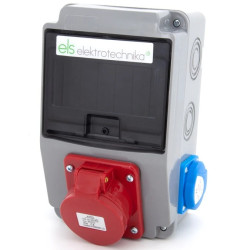 Rozdzielnica budowlana, 16A/4P + 2*GS 230V, obudowa naścienna, niewyposażona, okienko 6M, 6NO210/4