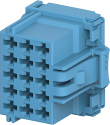 Socket, unequipped, 15 pole, straight, 3 rows, blue, 6-968973-1