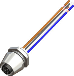 Przemysłowe złącza okrągłe 4-pinowe M12, panelowe Wtyczka, gniazdo RS PRO