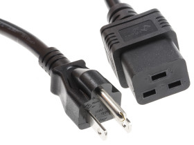 Przewód zasilania złącze A: IEC C19, złącze B: Wtyk japoński typu B 2m 15 A 125 V Czarny