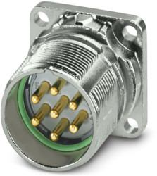 Surface-mounting plug, M23, 7 pole, crimp connection, standard/ONECLICK quick locking system, straight, 1132738