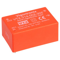 Vigortronix VTX-214-002-305 2W HIGH PERFORMANCE AC-DC CONVERTER 85-305V - 5V