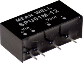 MW Mean Well SPU01M-12 Moduł przetwornicy DC/DC SPU01M-12, 1 W, 84 mA, 1 szt.