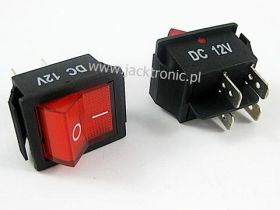 PRZEŁ.<123A>POŚW.12V CZERWONY SZEROKI