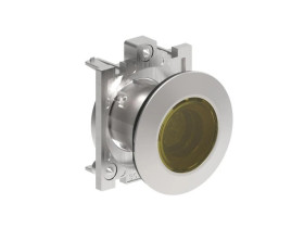 Metalowy przycisk płaski podświetlany fi30mm samoczynny powrót kryty Żółty LPFBL105