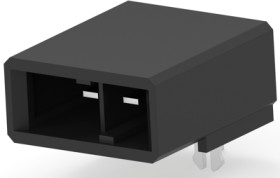 Pin header, 2 pole, pitch 5.08 mm, angled, black, 1-179276-5