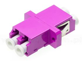 Adapter światłowodowy LC/UPC duplex, OM4, wielomodowy