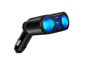 ROZGAŁĘZIACZ GNIAZDA ZAPALNICZKI 1/2 + 2 USB