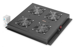 Panel wentylacyjny dachowy 4 wentylatory do szaf stojących 19 cali Hyper Pro czarny DN-19 FAN-4-B-N