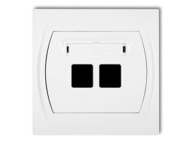 LOGO Gniazdo multimedialne podwójne bez modułu (standard Keystone) biały LGM-2P KARLIK