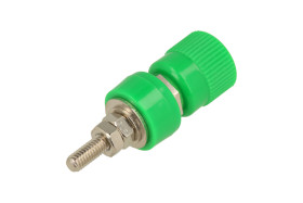 Gniazdo laboratoryjne; 4mm; 24.828.4; M4; zielony; 24A; 60V; 43,5mm; mosiądz niklowany; ABS; Amass; RoHS; 2.401