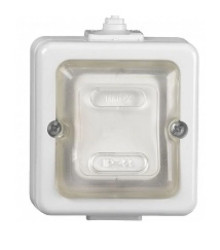 JANTAR-h Łącznik pojedynczy n/t IP44 biały /ogumowany klawisz/ WNT-1J-h
