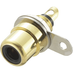 TruComponents 202610 RCA connector Socket, Vertical,Pins:2 Black