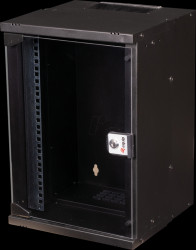 EWM-09-3030-B 10" network enclosure, 9 U, flat pack, black