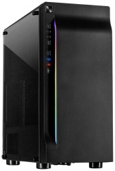 Inter-Tech A-3411 Creek - RGB Midi Tower Obudowa do komputera czarny z filtrem przeciwkurzowym, z okienkiem, ze zintegro