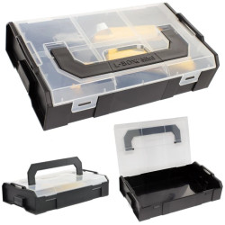 Pudełko plastikowe na narzędzia z rączką CZARNE