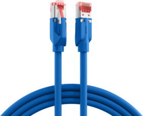 Patch cable, RJ45 plug, straight to RJ45 plug, straight, Cat 6A, S/FTP, LSZH, 1 m, blue, K8054.1