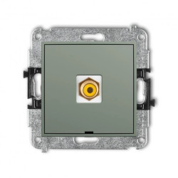 ICON Mechanizm gniazda pojedynczego RCA, bez pola opisowego (typu cinch - żółty, pozłacany) szałwiowy 61IGRCABO-1