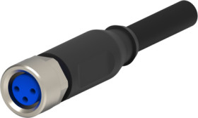 Sensor actuator cable, M8-cable socket, straight to open end, 3 pole, 1.5 m, PVC, black, 4 A, 1-2273005-1